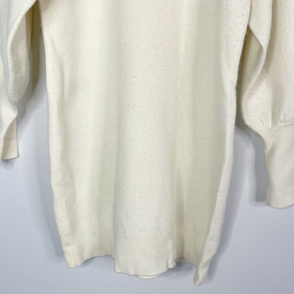 Ulla Johnson Medium M Cream Viviana Merino Wool Puff Sleeve Knit Sweater Dress - Picture 5 of 13
